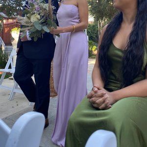 David's Bridal one shouldered iris bridesmaid dress